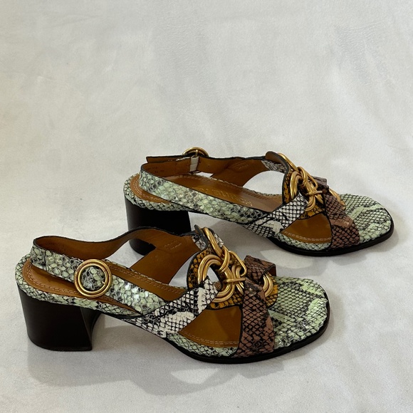 Tory Burch Snake Skin Slingback Sandals - Picture 5 of 7